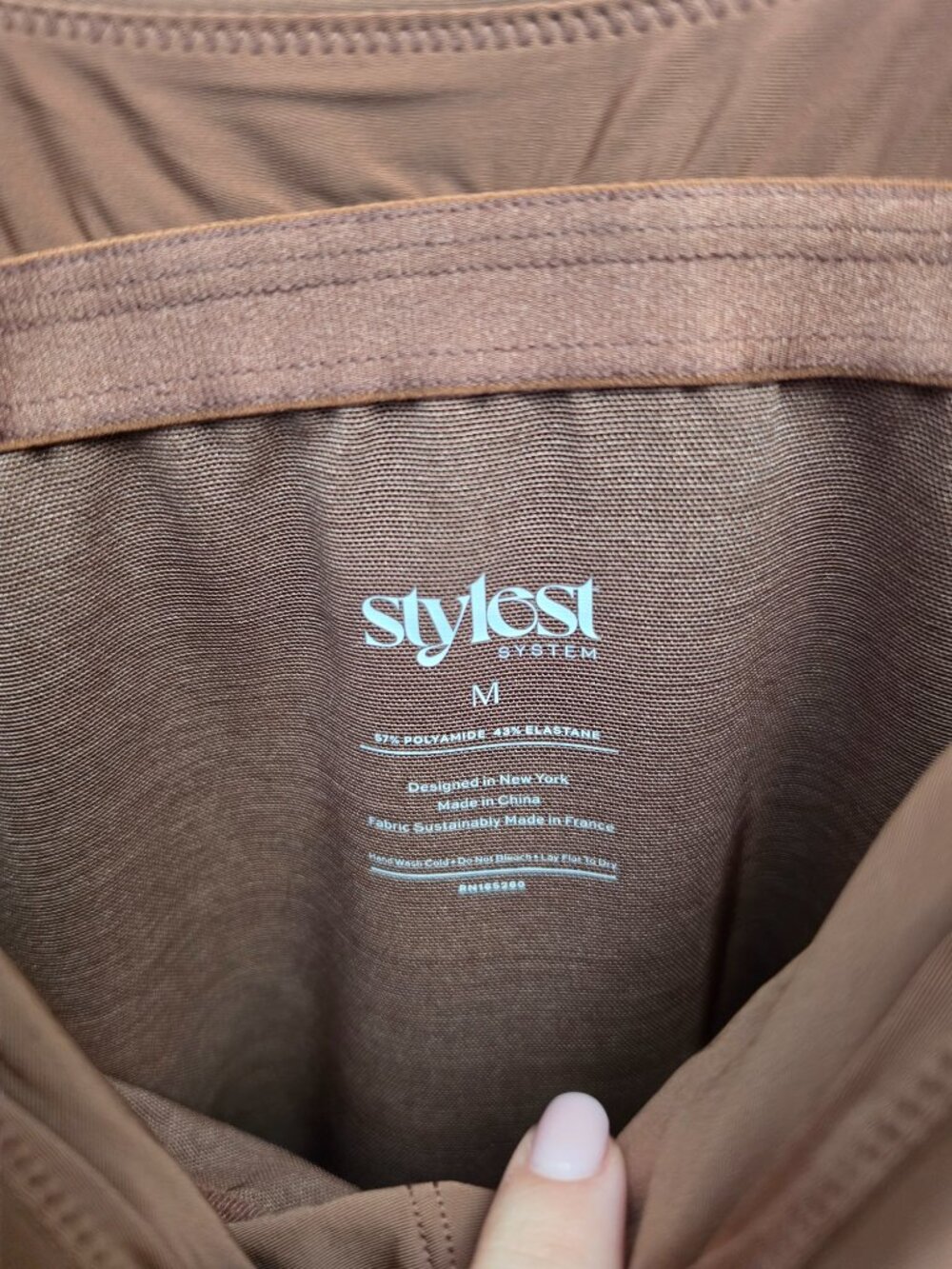 Styleest DreamSculpt Square Neck One Piece Cocoa M - Picture 10 of 11